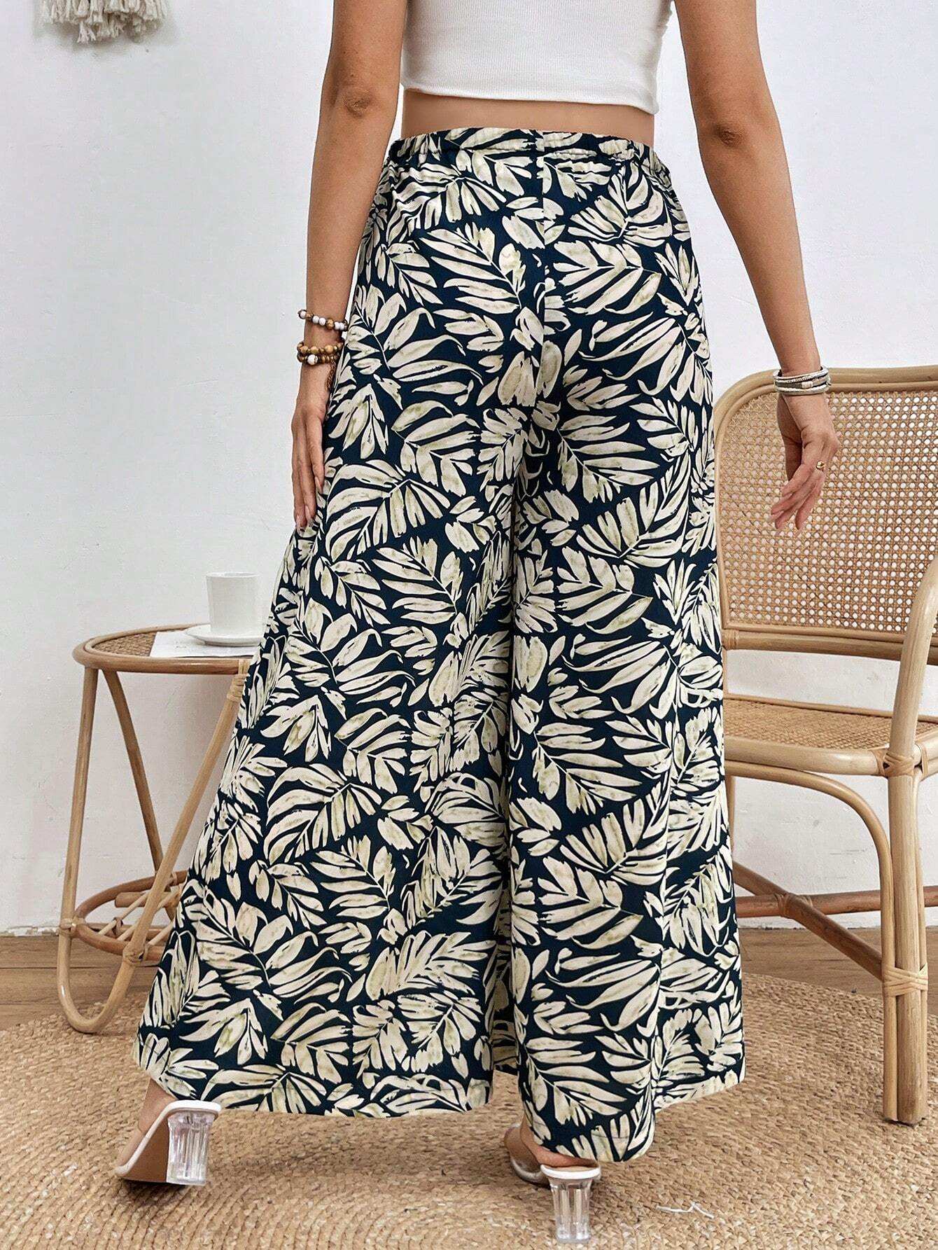 الأمومة السراويل المطبوعة نبات الخصر قابل للتعديل - Pink&blue