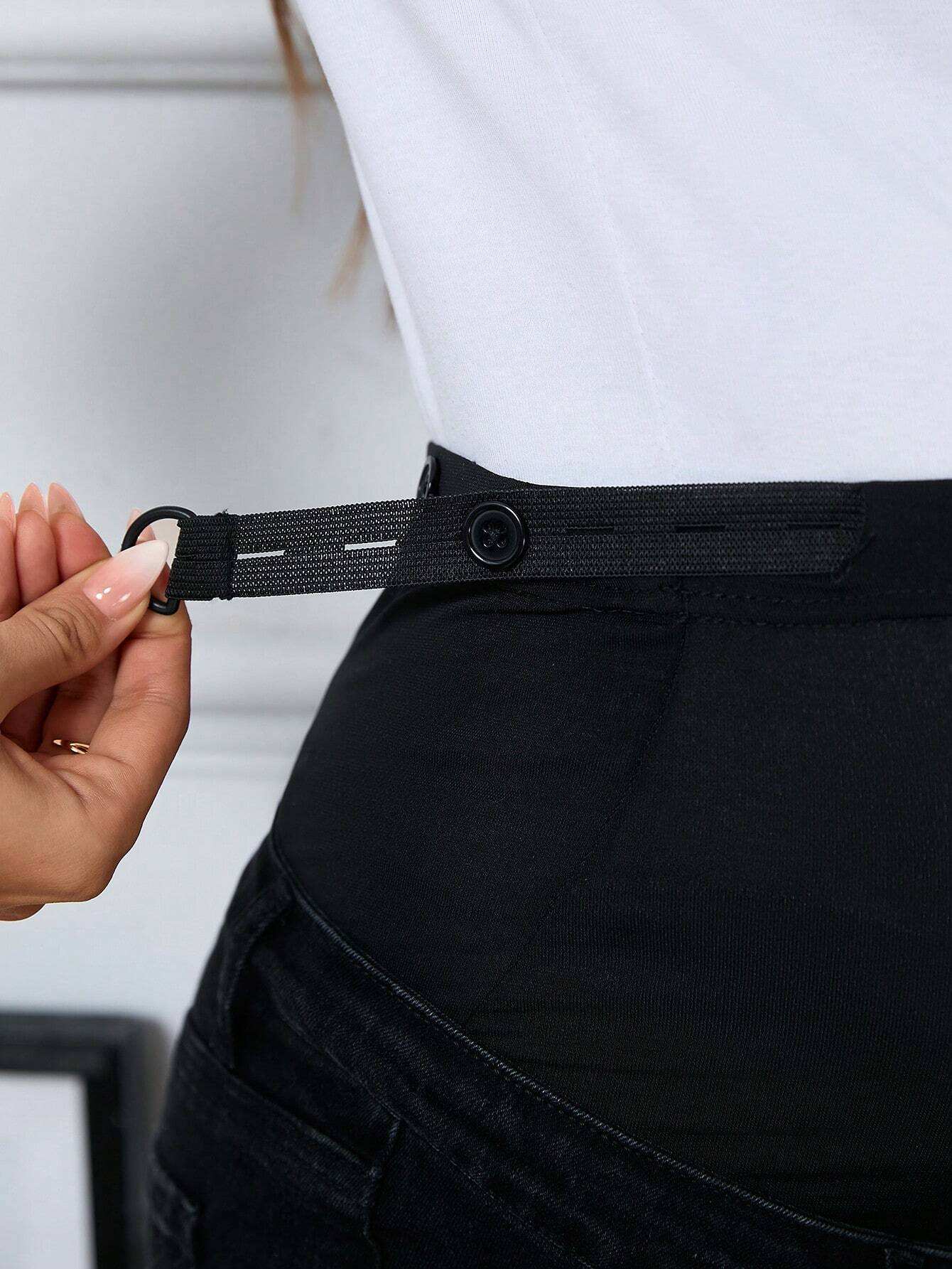 بنطلون جينز واسع للحوامل قابل للتعديل بالخصر - Pink&blue