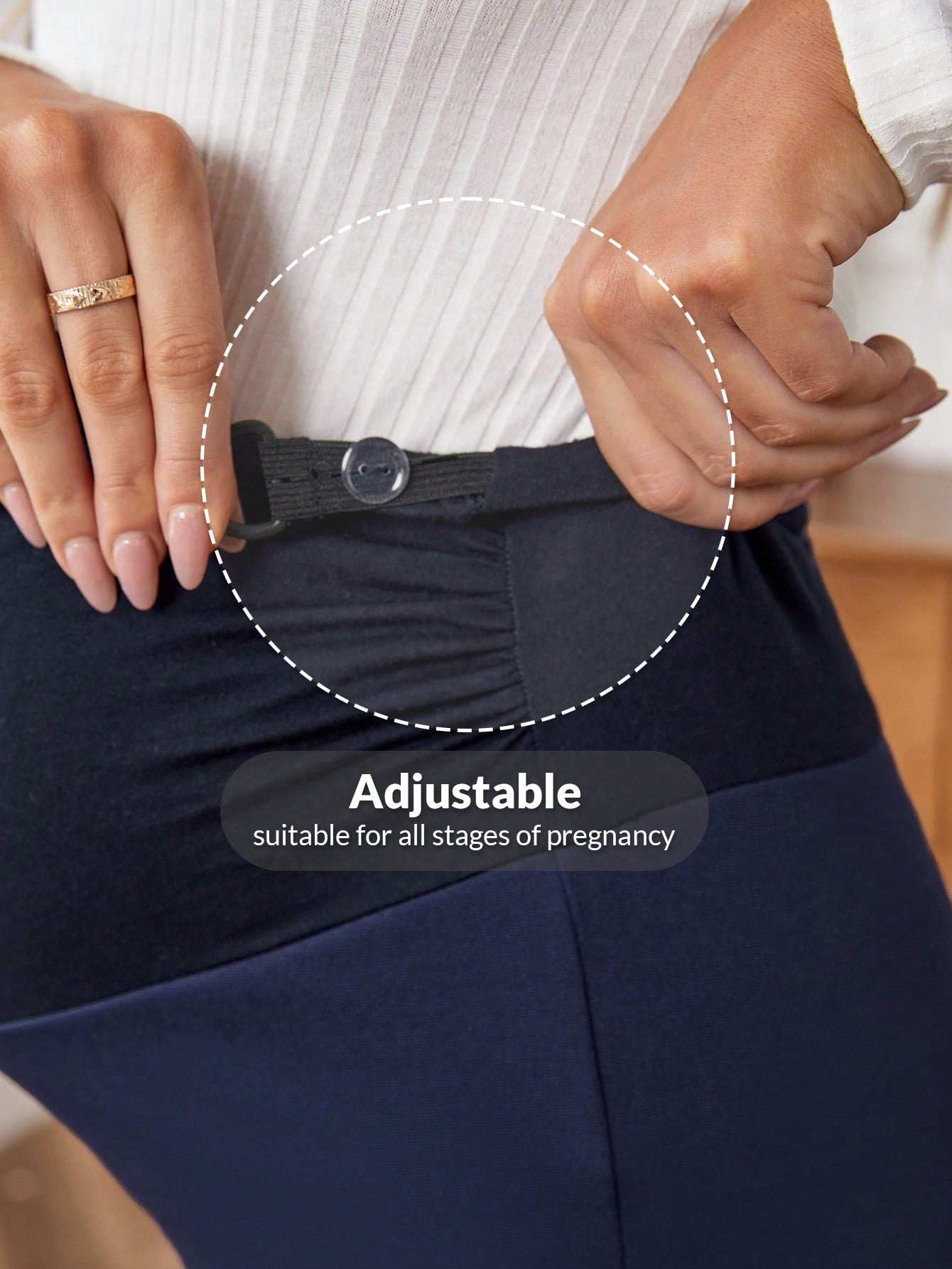 بنطلون نحيل بخصر قابل للتعديل للأمومة - Pink&blue