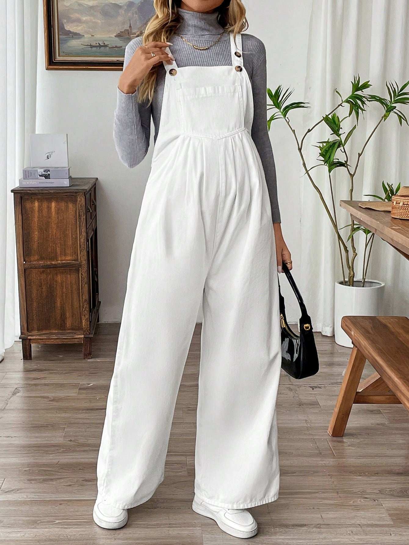 سرواول جينز قصيرة بقصة واسعة سايبة ومريحة - Pink&blue