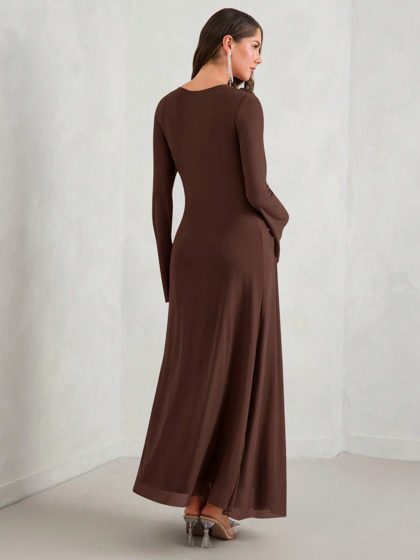 فستان حمل طويل أنيق مناسب للحوامل من ماترنيتشيك لموسم الخريف - Pink&blue