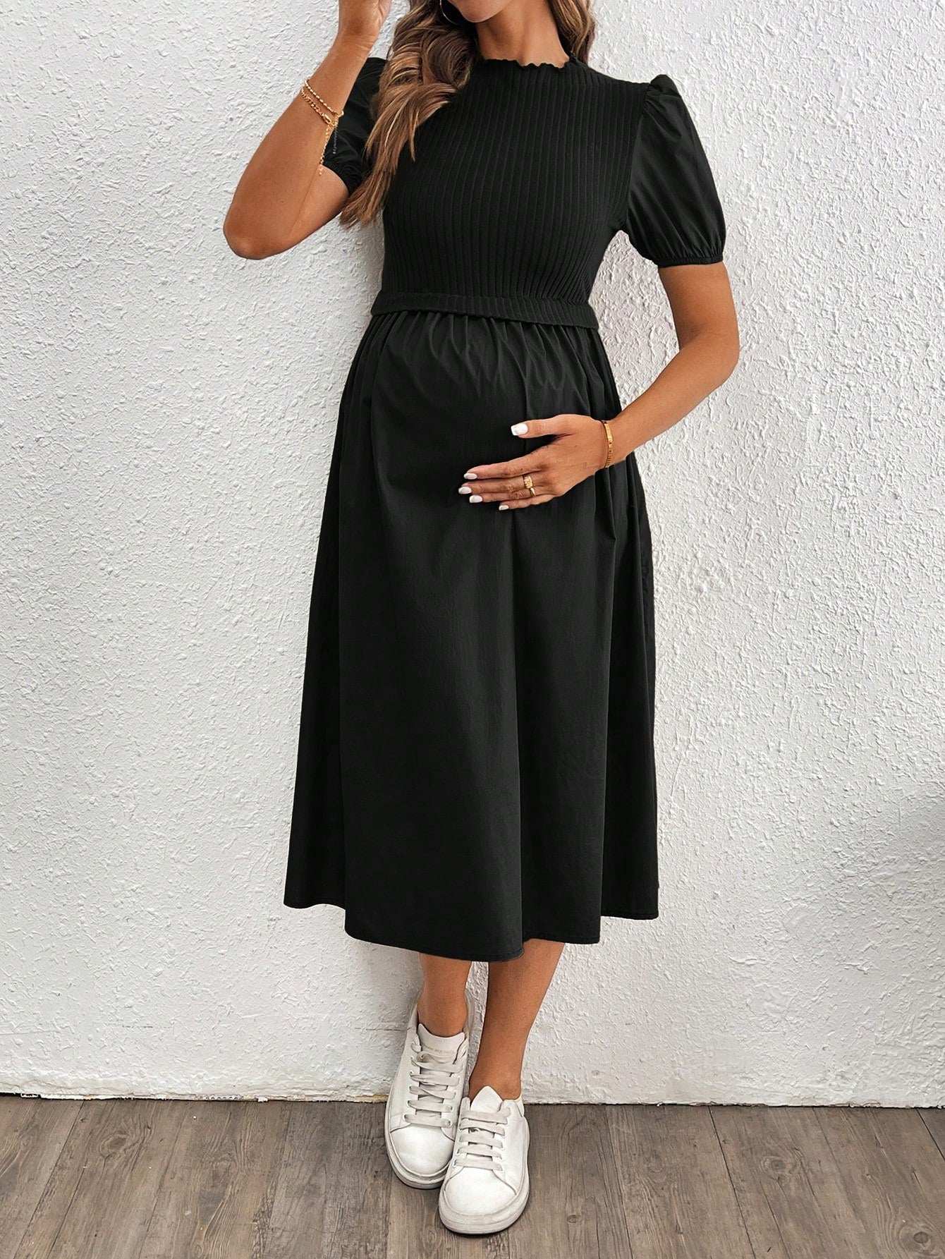 فستان الحمل ذو أكمام بوف ضيق وأنيق - Pink&blue