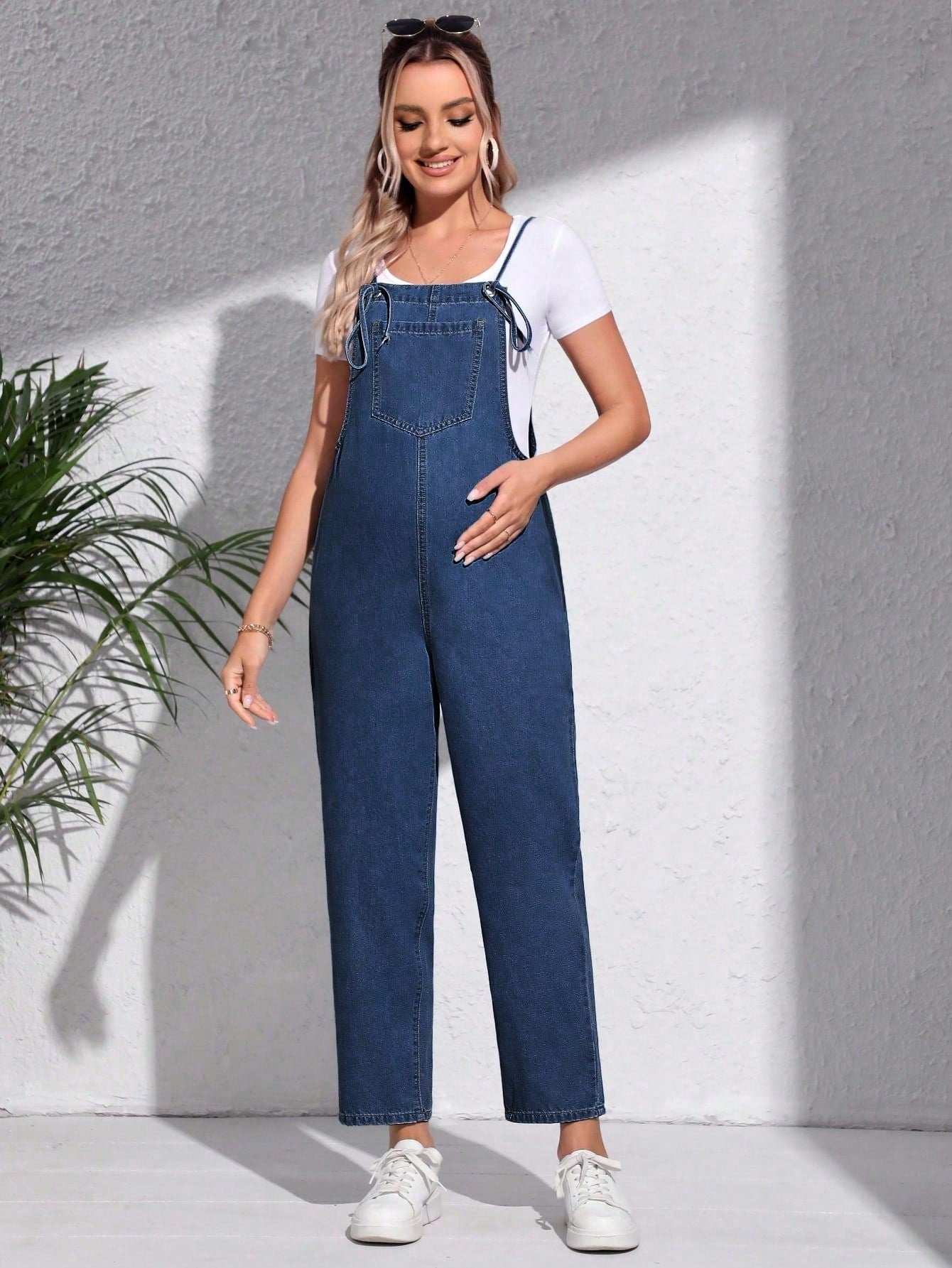 سالوبيت جينز أبي عملي قابل للتعديل للحوامل - Pink&blue