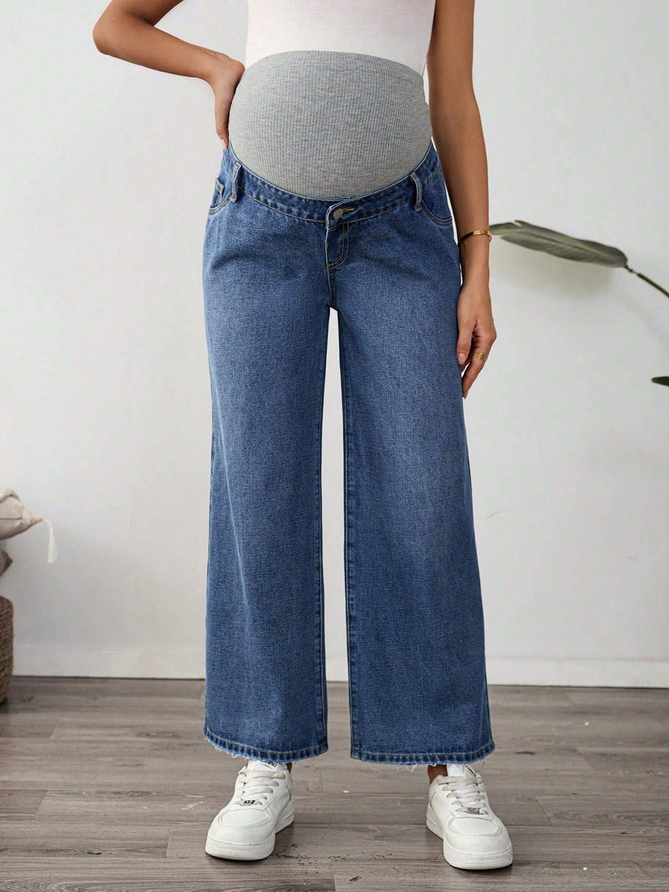 السراويل الجينز الحوامل، ملابس شاطئ للحوامل - Pink&blue