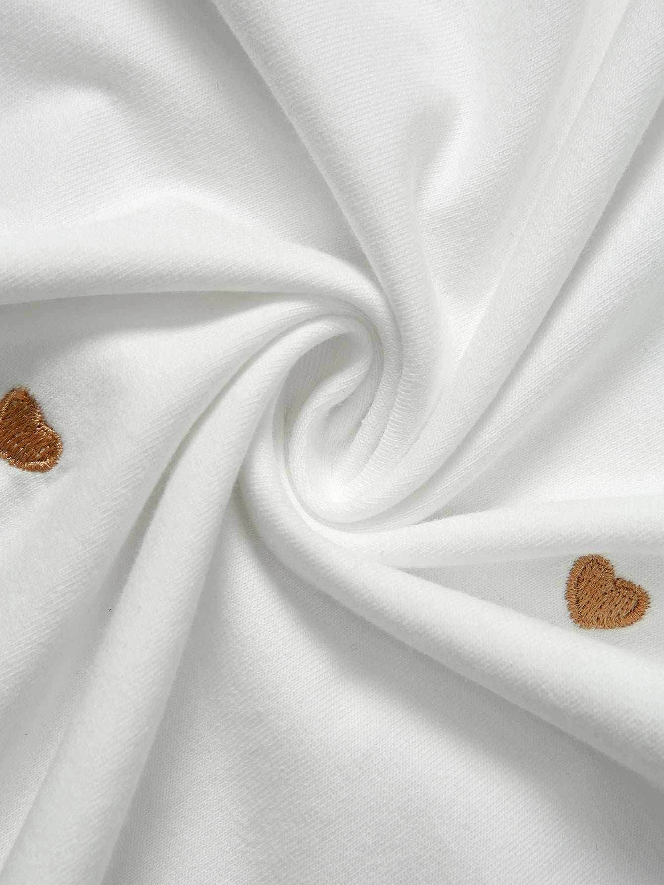 تي شيرت كاجوال قصير الأكمام للنساء الحوامل مطرز بشكل قلب - Pink&blue