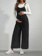 جمبسوت بحمالات بنقاط البولكا بربطة كتف بدون تي شيرت للأمومة - Pink&blue