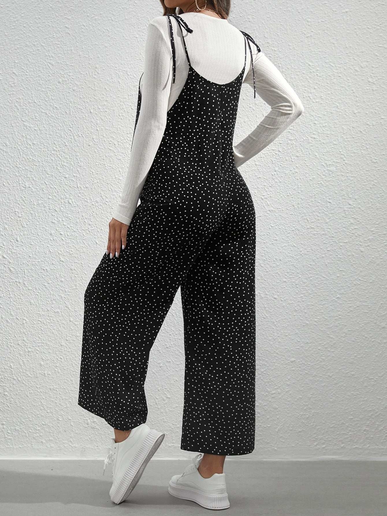 جمبسوت بحمالات بنقاط البولكا بربطة كتف بدون تي شيرت للأمومة - Pink&blue