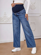 بنطلون جينز ساق عريضة للأمومة - Pink&blue