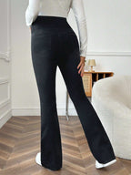 جينز بأرجل واسعة عادي بقابلية للتعديل في الخصر للحوامل - Pink&blue