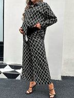 قميص مريح فضفاض عصري للحوامل مع ياقة وأكمام طويلة 2قطعة/طقم - Pink&blue