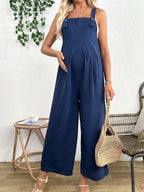 بدلة طويلة للأمومة بأحزمة كتف قابلة للتعديل - Pink&blue