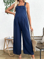 بدلة طويلة للأمومة بأحزمة كتف قابلة للتعديل - Pink&blue