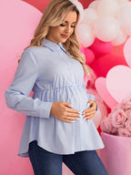 بلوزة بحافة مكشكشة بحافة كشكش - Pink&blue