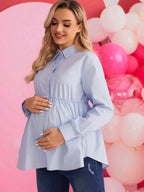 بلوزة بحافة مكشكشة بحافة كشكش - Pink&blue