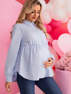 بلوزة بحافة مكشكشة بحافة كشكش - Pink&blue
