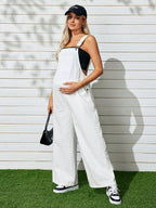 تريندي و أنيق، واسع و طويل مع رباط قابل للتعديل يناسب الحوامل للإستخدام في التمارين الخفيفة، سالوبيت معلق للخارجية - Pink&blue