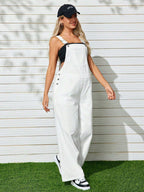 تريندي و أنيق، واسع و طويل مع رباط قابل للتعديل يناسب الحوامل للإستخدام في التمارين الخفيفة، سالوبيت معلق للخارجية - Pink&blue