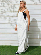 تريندي و أنيق، واسع و طويل مع رباط قابل للتعديل يناسب الحوامل للإستخدام في التمارين الخفيفة، سالوبيت معلق للخارجية - Pink&blue