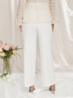 بنطلون أمومة مقاس كبير قابل للتعديل في الخصر، حمالة بطن، ساق مستقيمة، خصر عالي جداً، بطول طويل للأمومة، مناسب لحفلة استقبال الطفل - Pink&blue