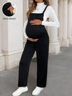 جمبسوت الحمل ذات الحمالات الواسعة، كاجوال لارتداء اليومي، تصميم بسيط - Pink&blue