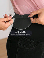 جينز ممتد مستقيم الساق قابل للتعديل للأمهات الحوامل - Pink&blue