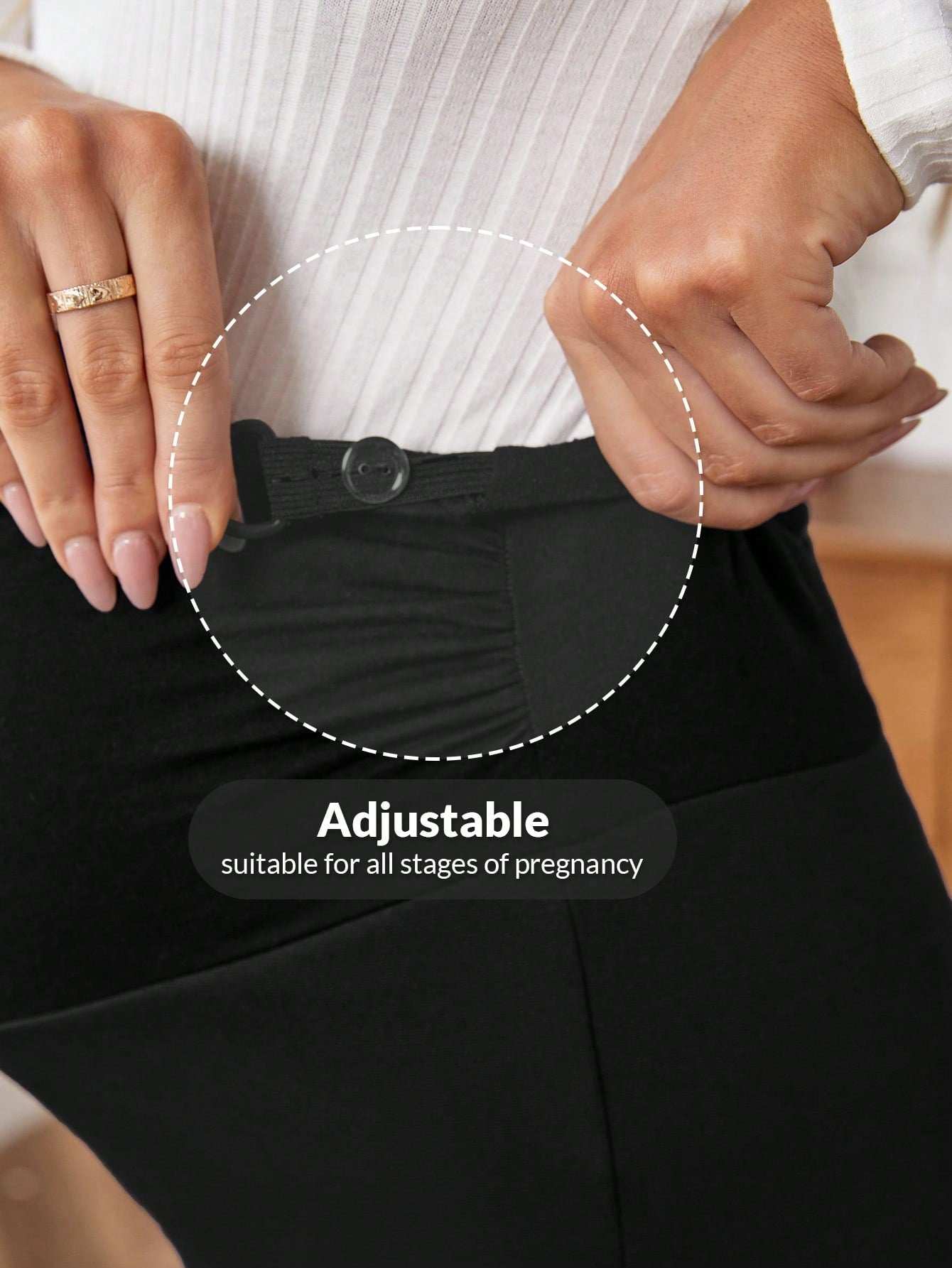 بنطلون بخصر قابل للتعديل للأمومة - Pink&blue