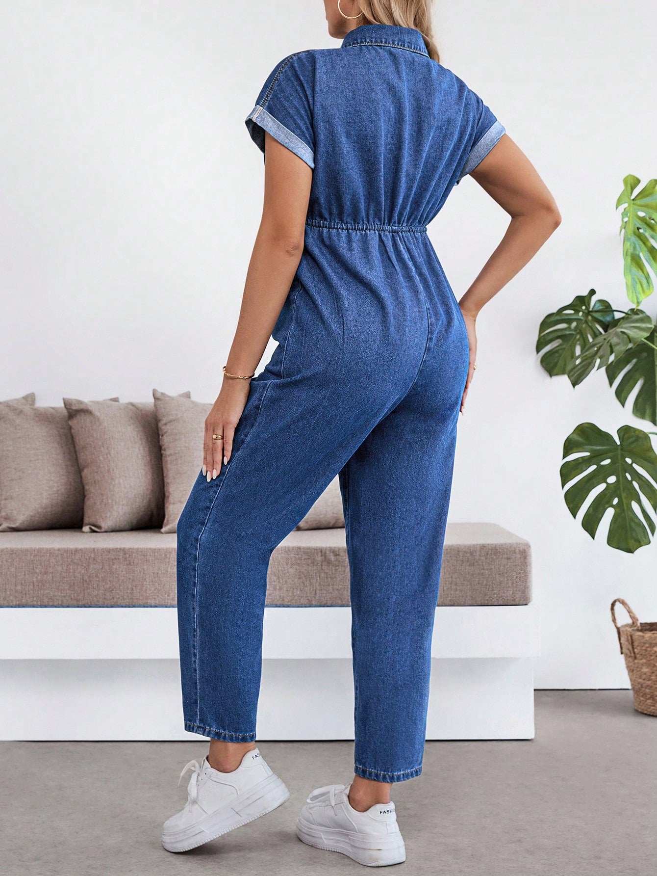 بدلة جينز ضيقة للنساء الحوامل - Pink&blue