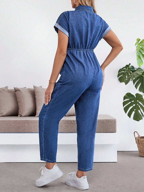 بدلة جينز ضيقة للنساء الحوامل - Pink&blue