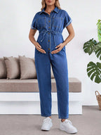 بدلة جينز ضيقة للنساء الحوامل - Pink&blue