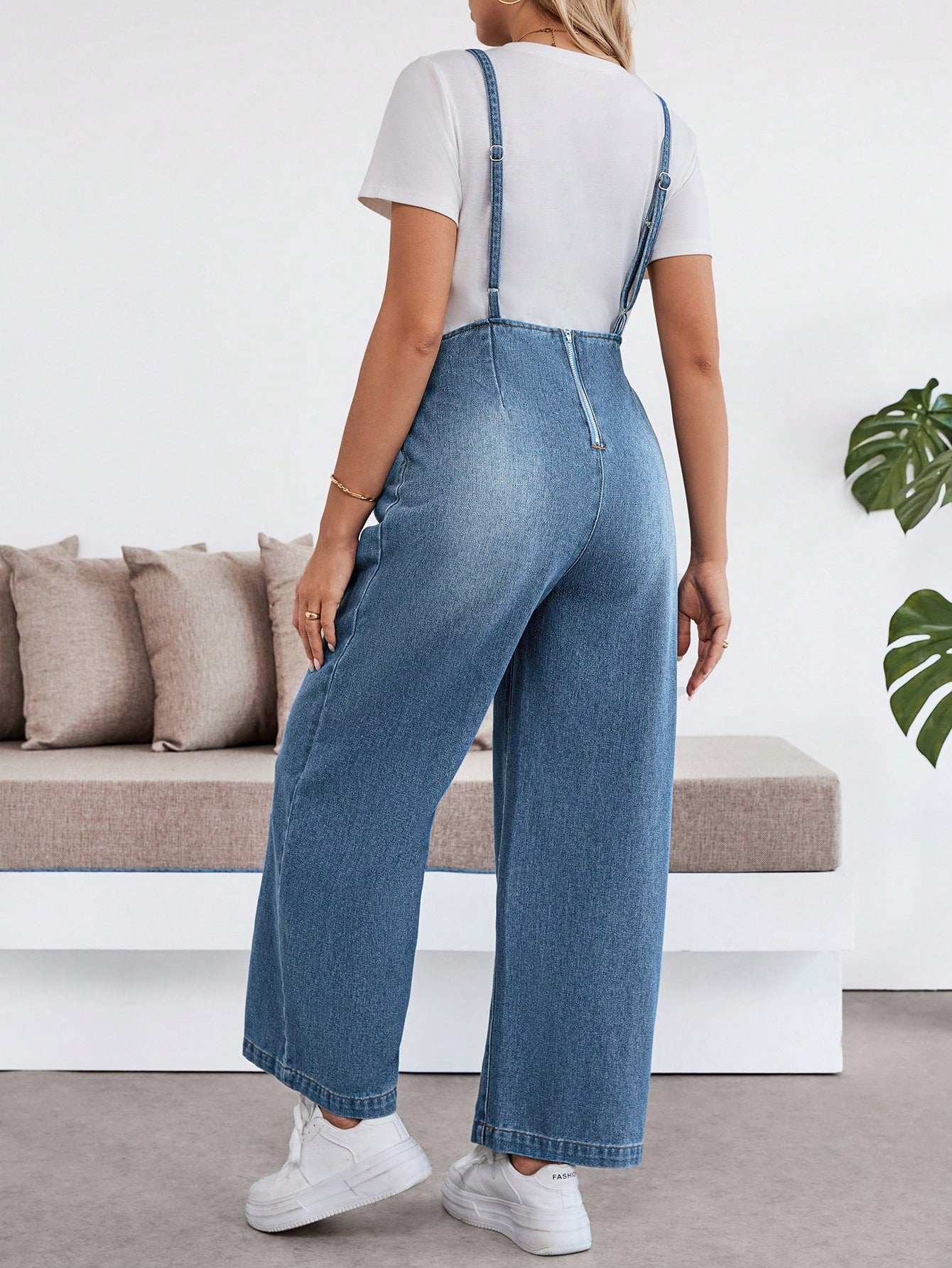 أول مشد لحوامل بغير أكمام من الجينز الأزرق - Pink&blue