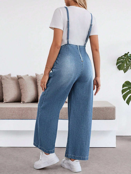 أول مشد لحوامل بغير أكمام من الجينز الأزرق - Pink&blue