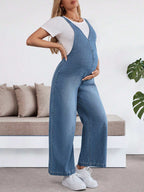 أول مشد لحوامل بغير أكمام من الجينز الأزرق - Pink&blue