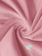 تي شيرت كاجوال بأكمام قصيرة رقبة دائرية فضفاض للحوامل به طبعة قلب - Pink&blue