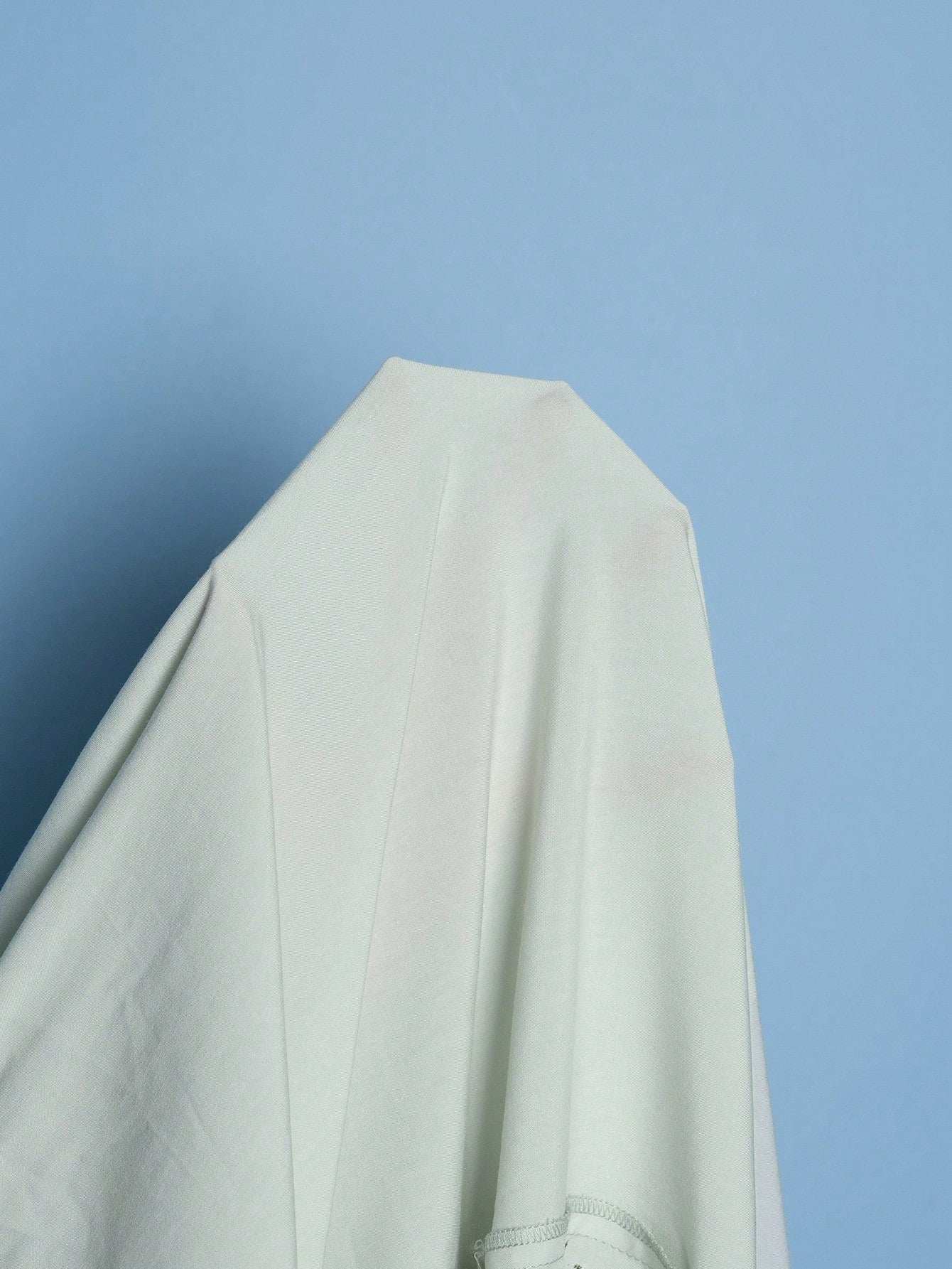 فستان نوم طويل نصف أزرار كبير الحجم مطرز بالشذرات مع ياقة على شكل حرف V للحمل لأوقات الراحة والإجازات - Pink&blue