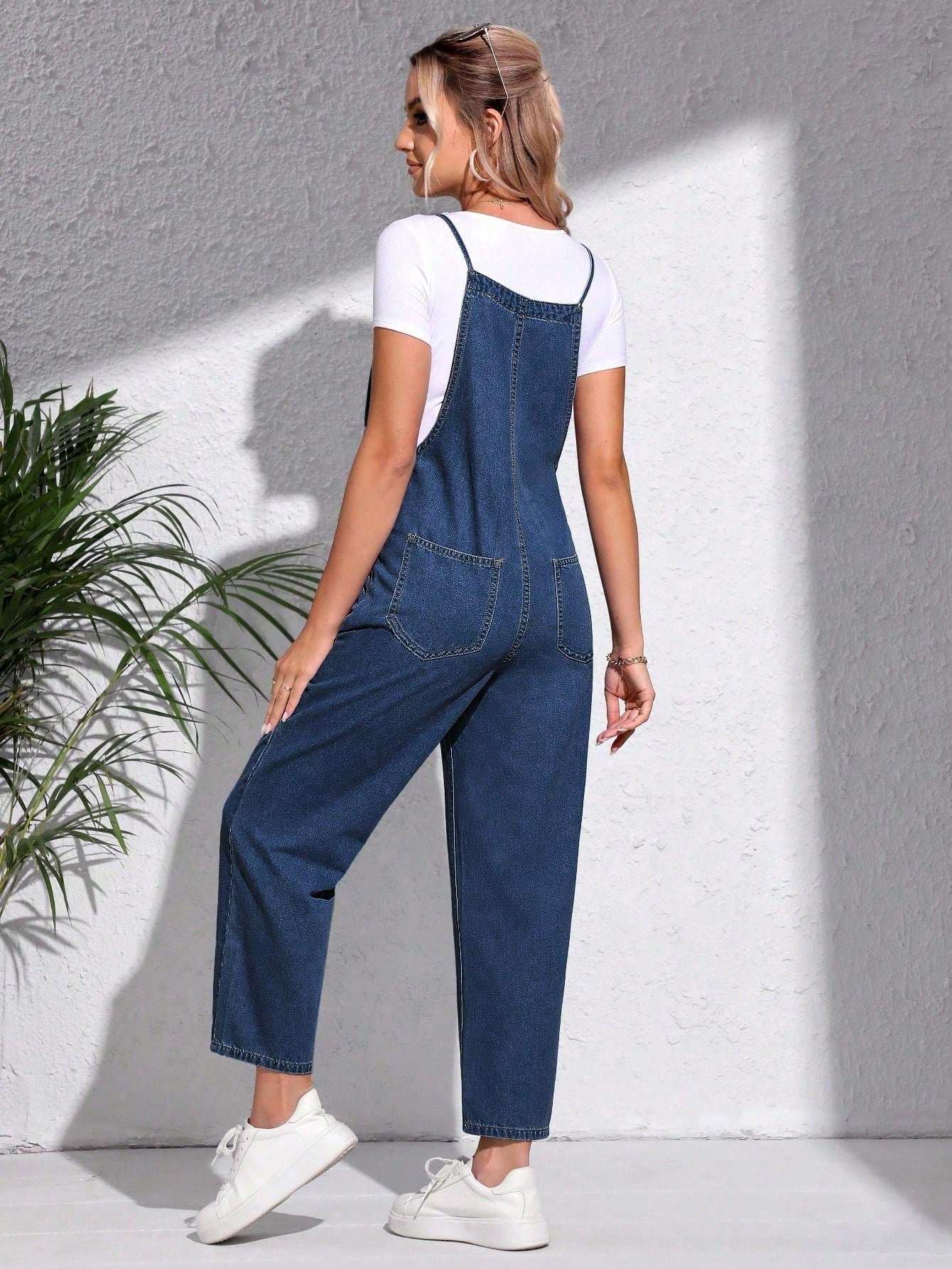 سالوبيت جينز أبي عملي قابل للتعديل للحوامل - Pink&blue