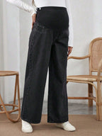 السراويل الجينز الفاشيونية بلون سادة للحامل مناسبة للصيف - Pink&blue