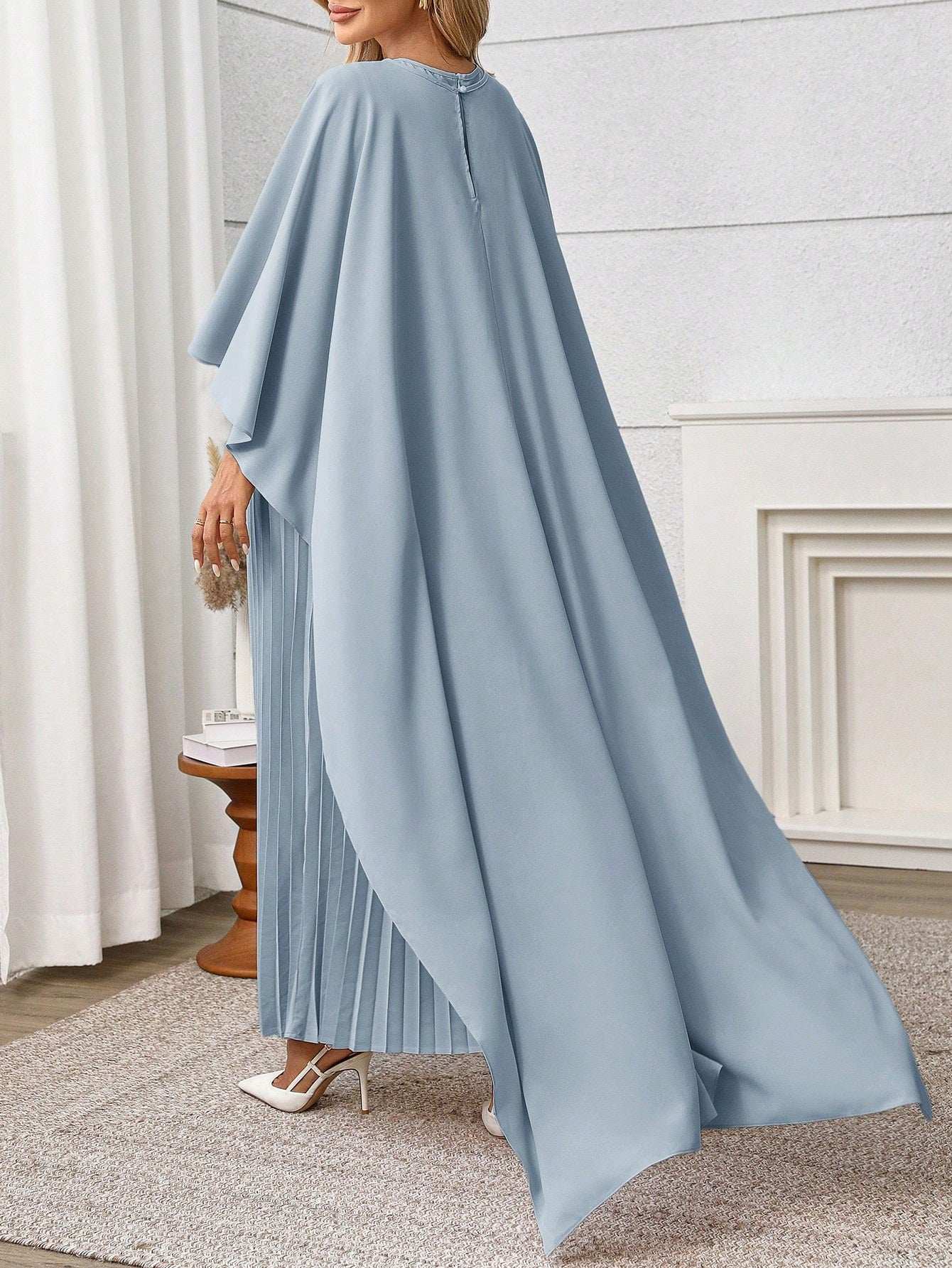 فستان سبونجو ثابت اللون أنيق بسيط وراحة للنساء الحوامل - Pink&blue