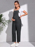 بذلة جينز كاجوال مغسولة للنساء الحوامل للصيف - Pink&blue