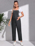 بذلة جينز كاجوال مغسولة للنساء الحوامل للصيف - Pink&blue