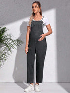 بذلة جينز كاجوال مغسولة للنساء الحوامل للصيف - Pink&blue