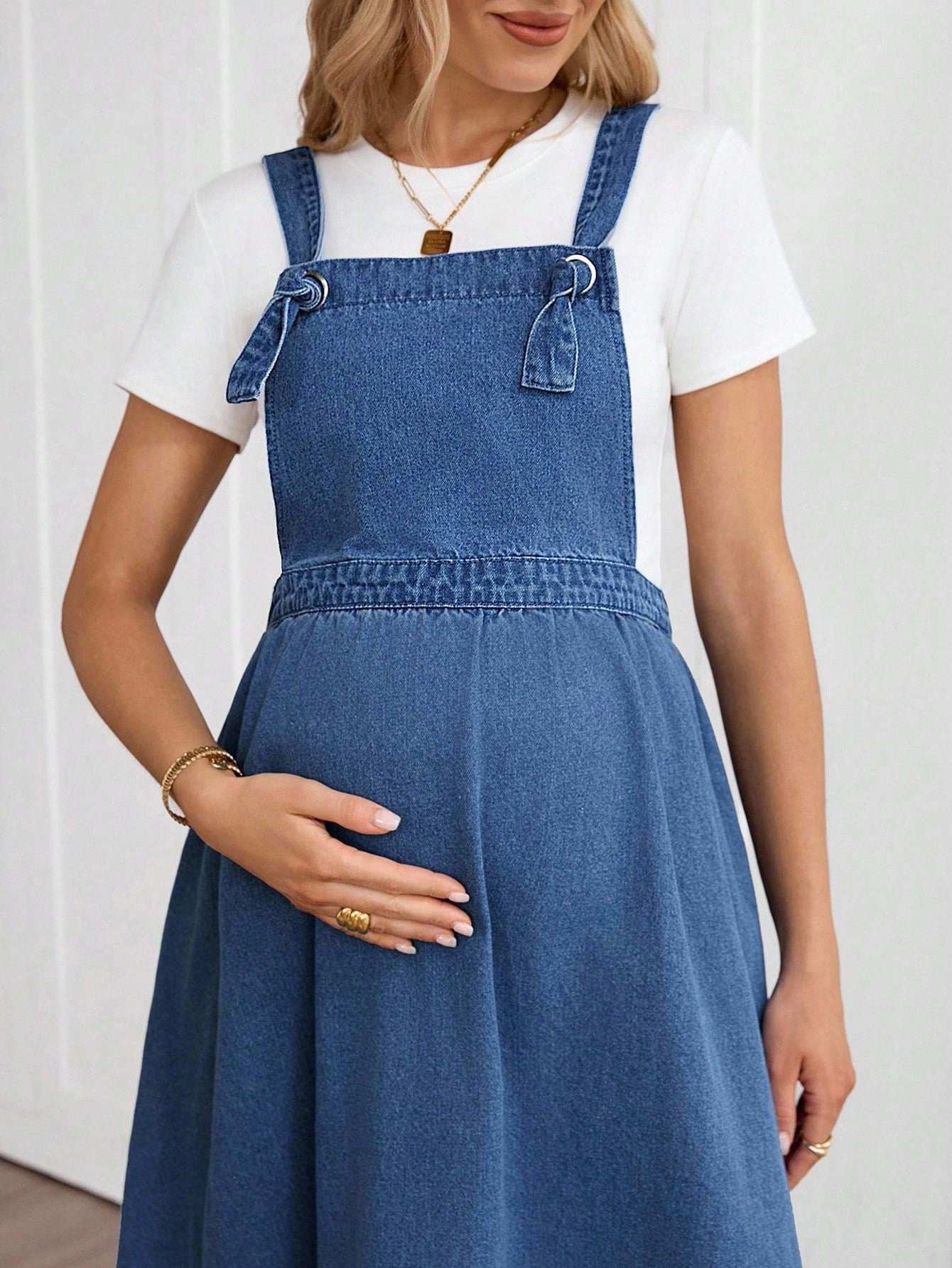 ملابس نسائية كاجوال للخريف والعودة إلى المدرسة والعودة إلى المنزل وعيد الهالوين وعيد الميلاد وطراز Y2K، أنيقة وعملية للسيدات، طراز ريفي وعتيق، متواضع وأنيق للعمل، ملابس للمعلمات للكنيسة والشارع، فستان جينز أزرق كاجوال - Pink&blue