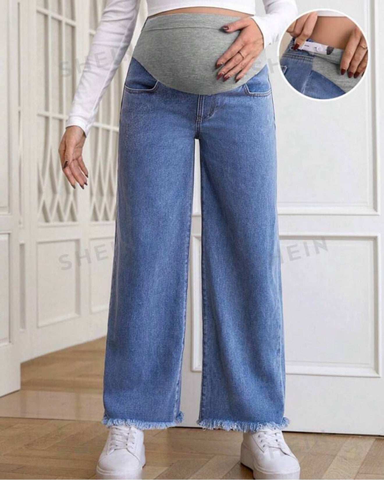 بنطرون جينز للحوامل كيلوت عريض - Pink&blue